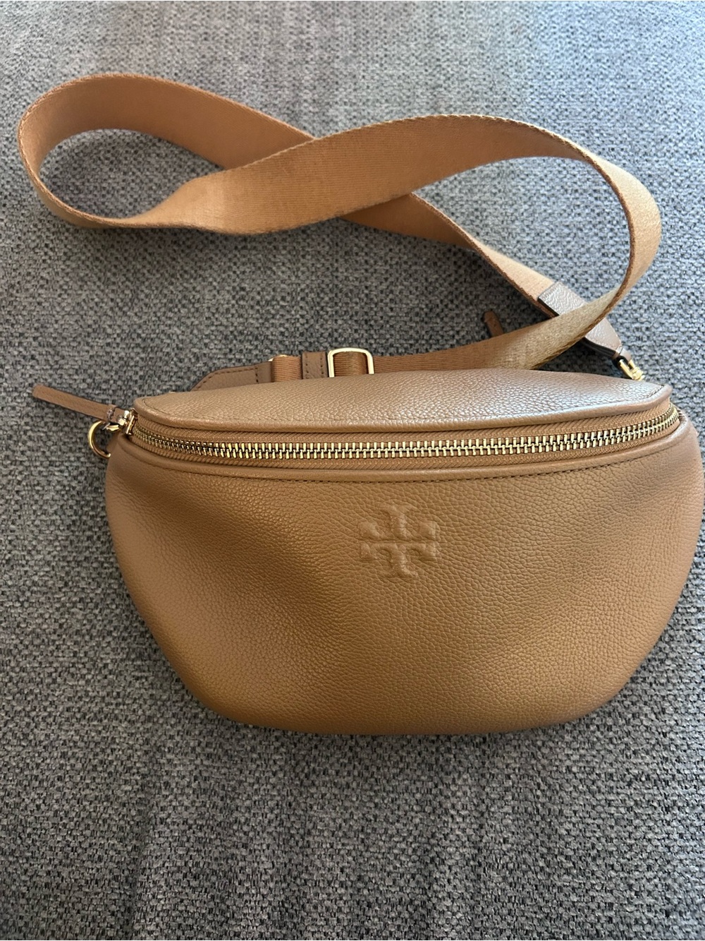 Tory Burch Tan Pebbled Leather Crossbody Belt Bag